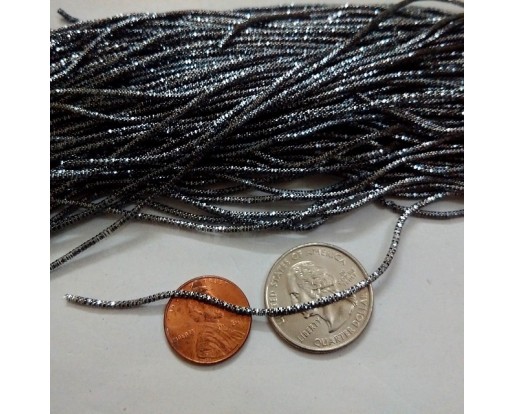 DARK GRAY - 150 Inches French Metal Wire Gimp Coil Bullion Purl - Check Rough - 3.80 Meters
